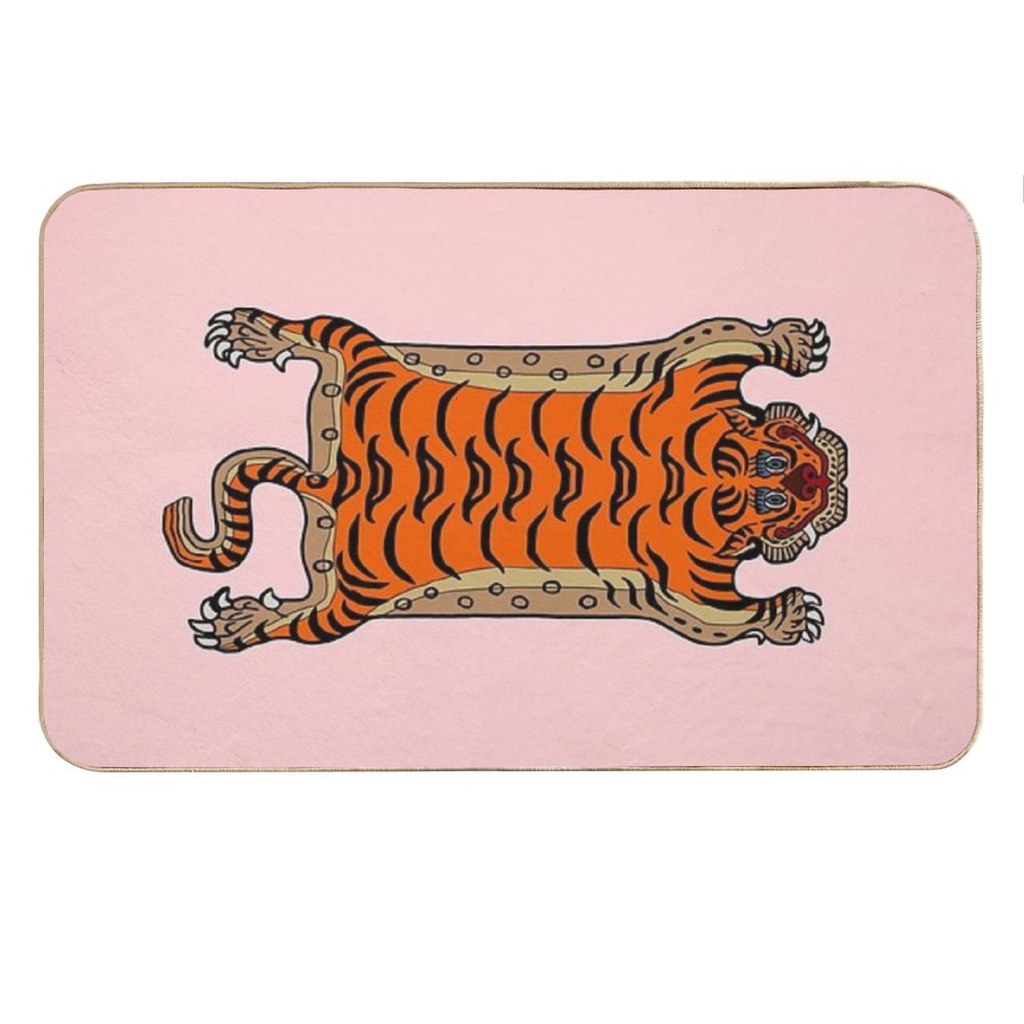 TIBETAN TIGER RUG-pink Bath Mat