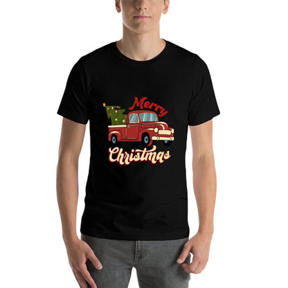 Xmas Merry Christmas Vintage Pickup Truck  Stretchy T-Shirt