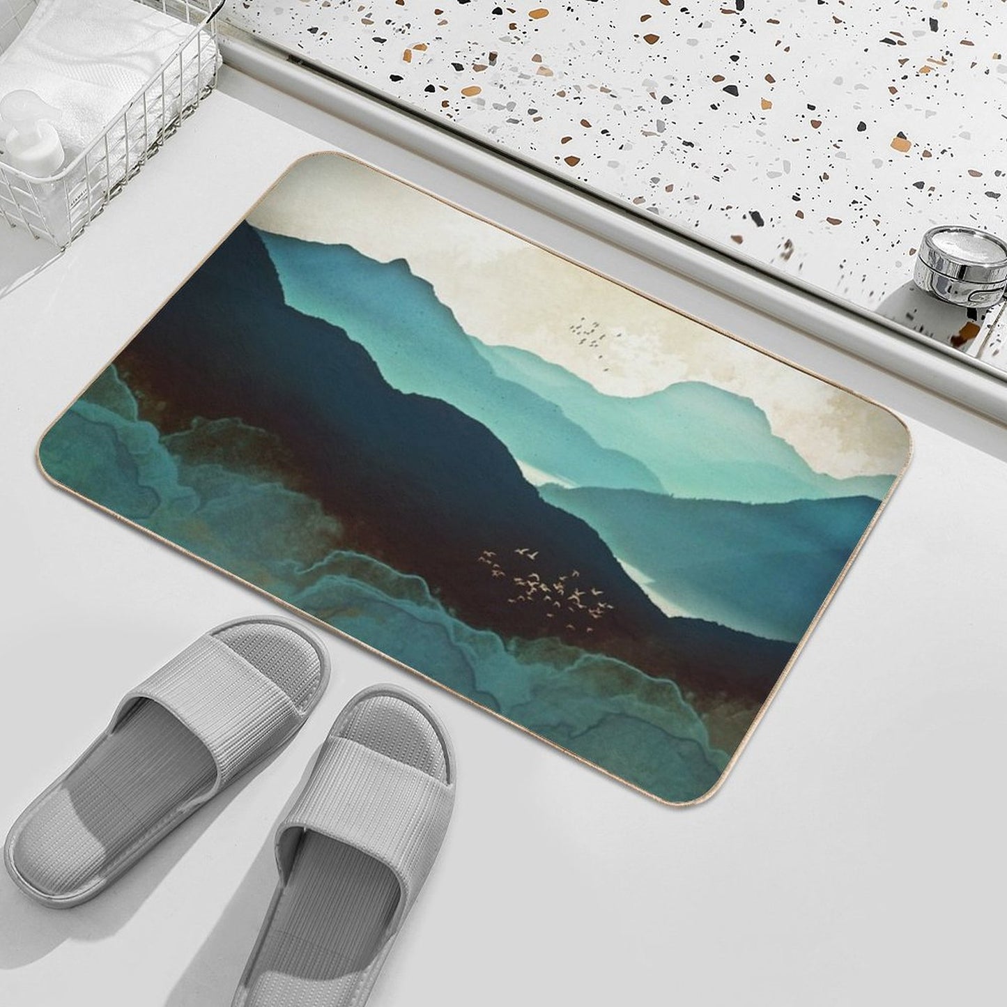 Indigo Mountains Bath Mat