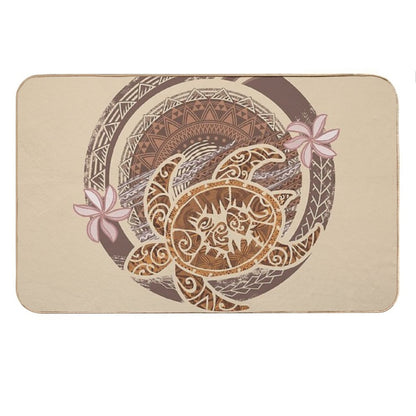 Vintage Circular Samoan Turtle Dive Bath Mat
