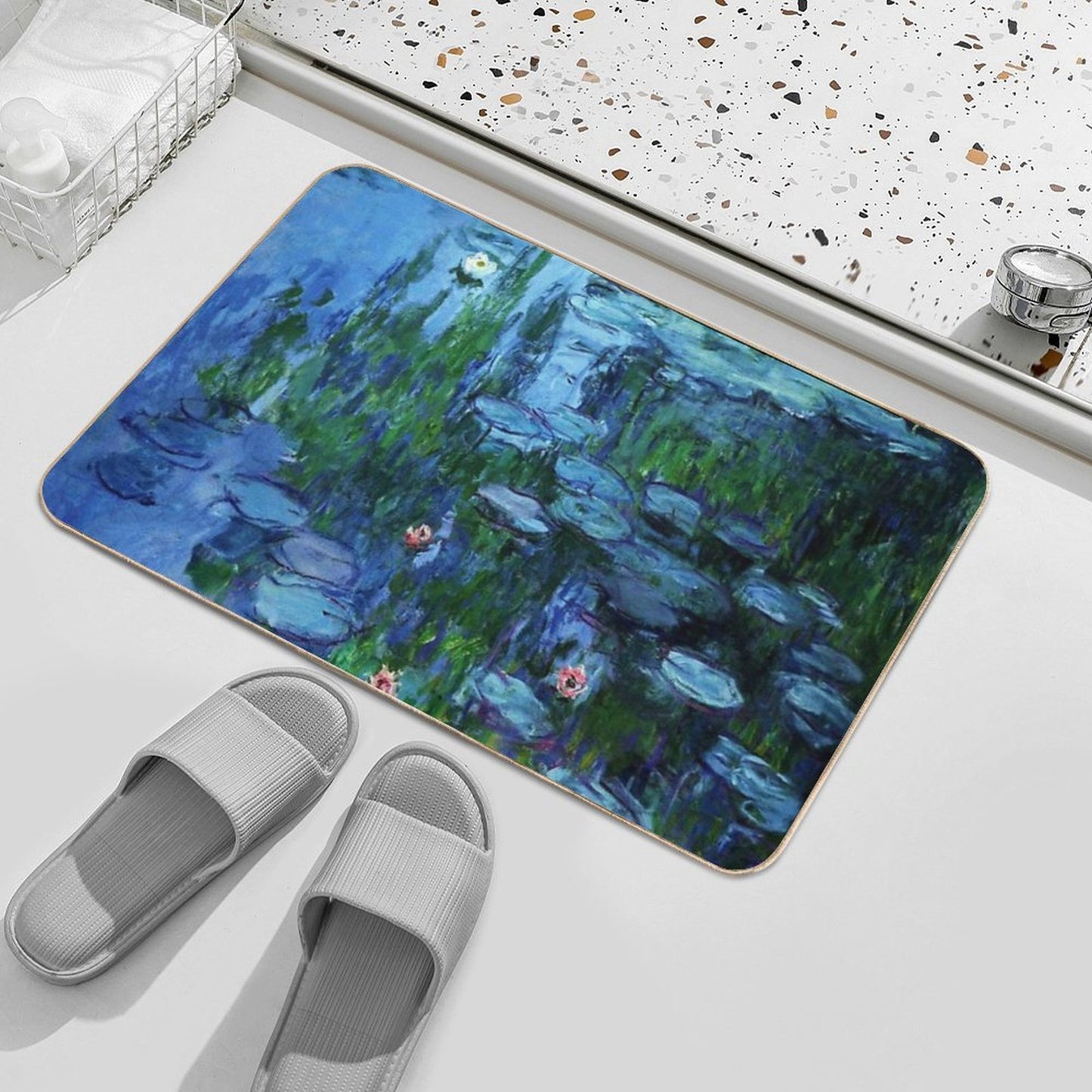 Claude Monet Water Lilies  Nymphéas Deep Color  Odorless Bath Mat