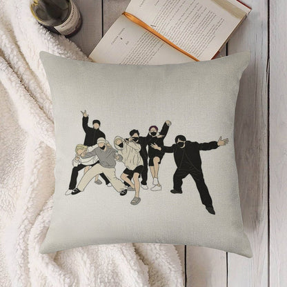 Stray Kids Responsible Kids Linen Throw Pillow Cover