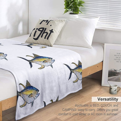 Yellowfin Tuna Fish Throw Blanket