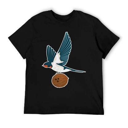 European Swallow Carrying A Coconut Holy Grail Premium T-Shirt
