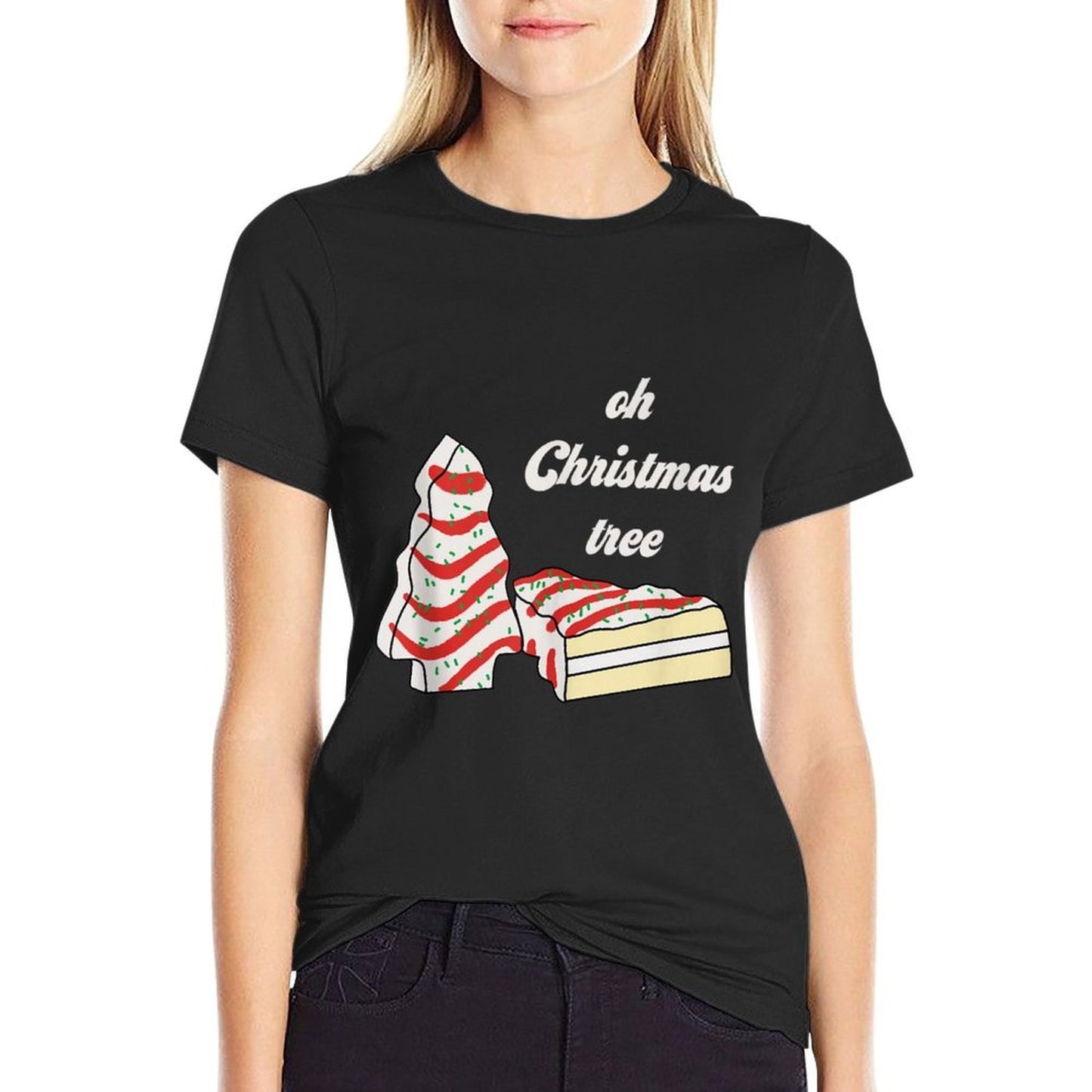 Oh Christmas Tree Cakes Debbie Funny Christmas Snack Cake  Trendy Pattern T-Shirt
