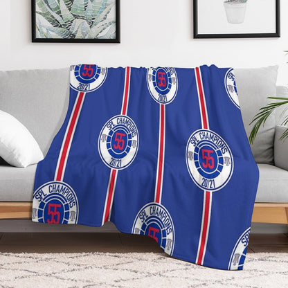 Rangers Fc Champions Mock Badge Design Throw Blanket