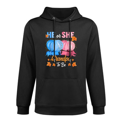 Halloween Pumpkin Gender Reveal He Or She Grandpa To Be Layering Staple Hoodie