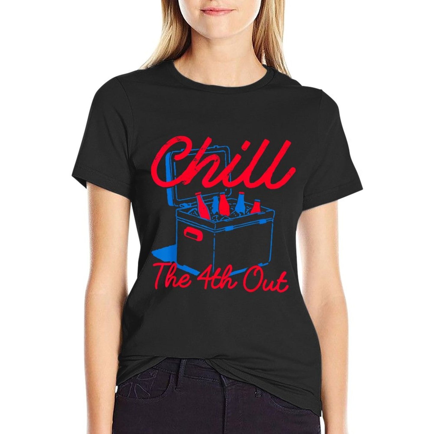 Chill The 4th Out Funny 4th of July Beer Patriotic Party USA  Durable T-Shirt