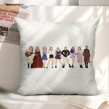 TAYLOR SWIFT 9 ERAS Linen Throw Pillow Cover