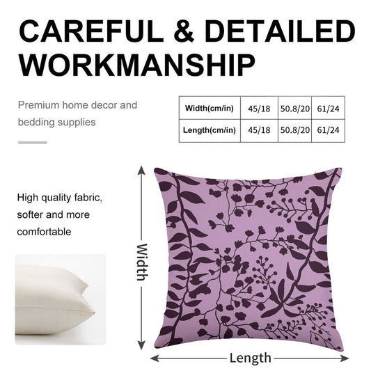 Bella Swan Lavender Freesia Linen Throw Pillow Cover