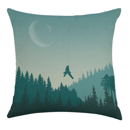 Endor Poster Linen Throw Pillow Cover