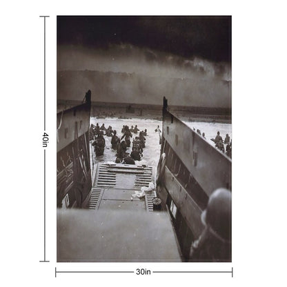 Taxis to Hell And Back World War II Normandy Beach June 6 1944 Throw Blanket