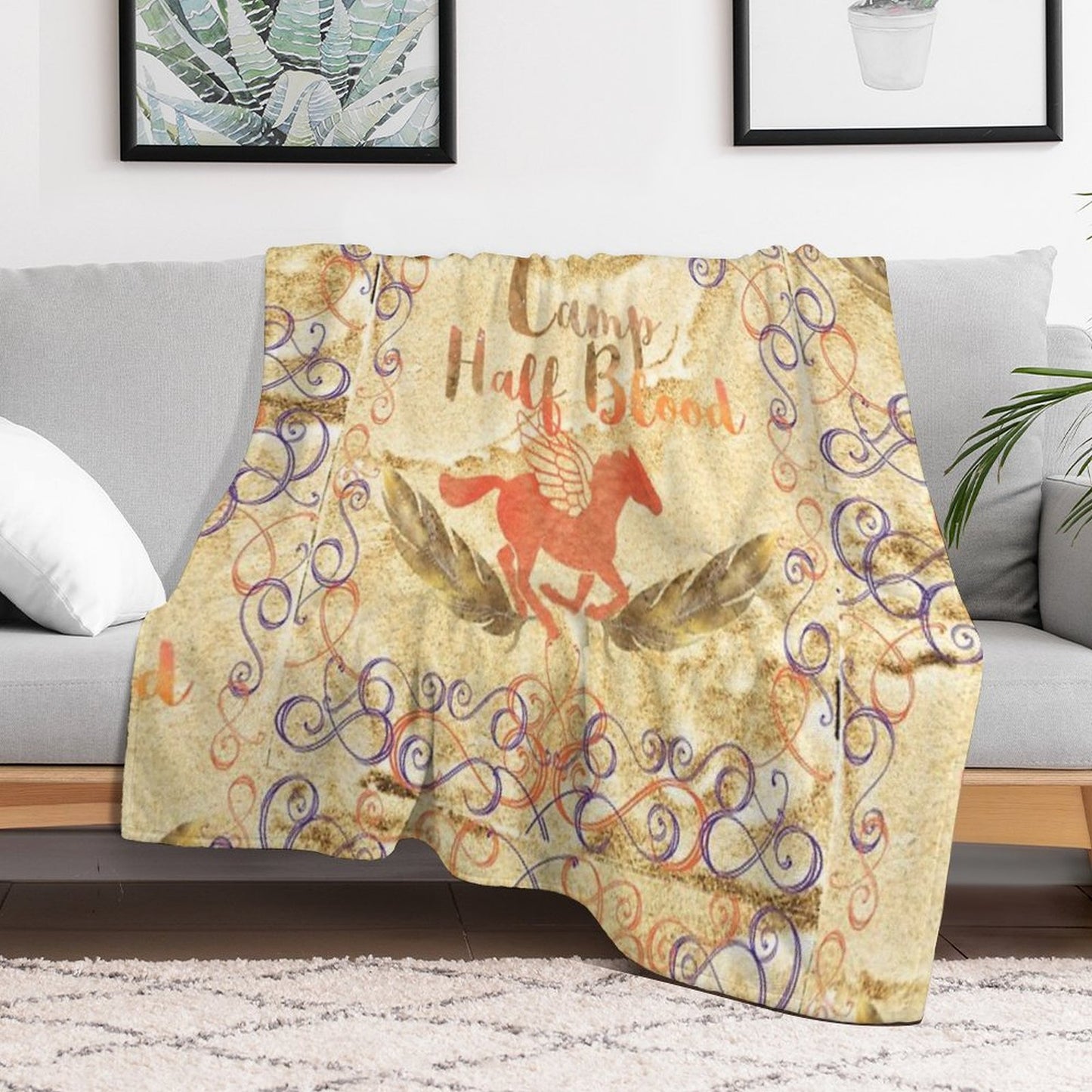 Camp Half Blood on Gold V2 Throw Blanket