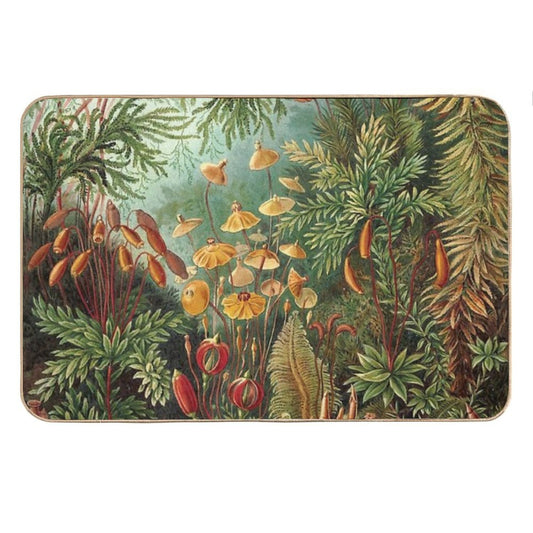 Vintage Plants Decorative Nature Painting Illustration Artwork Bath Mat