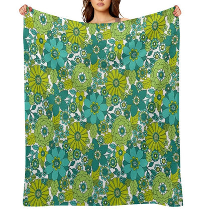 Groovy Blooms Throw Blanket