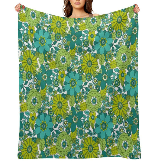 Groovy Blooms Throw Blanket