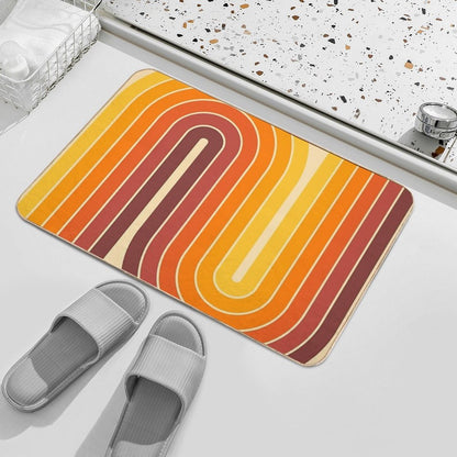 Retro Geometric Double Arch Design 522  Pet-Safe Bath Mat