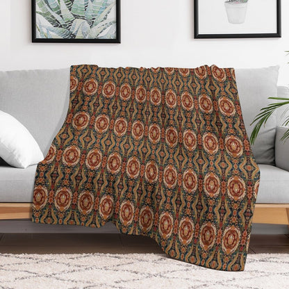 Pomegranate Lion Paisley Throw Blanket