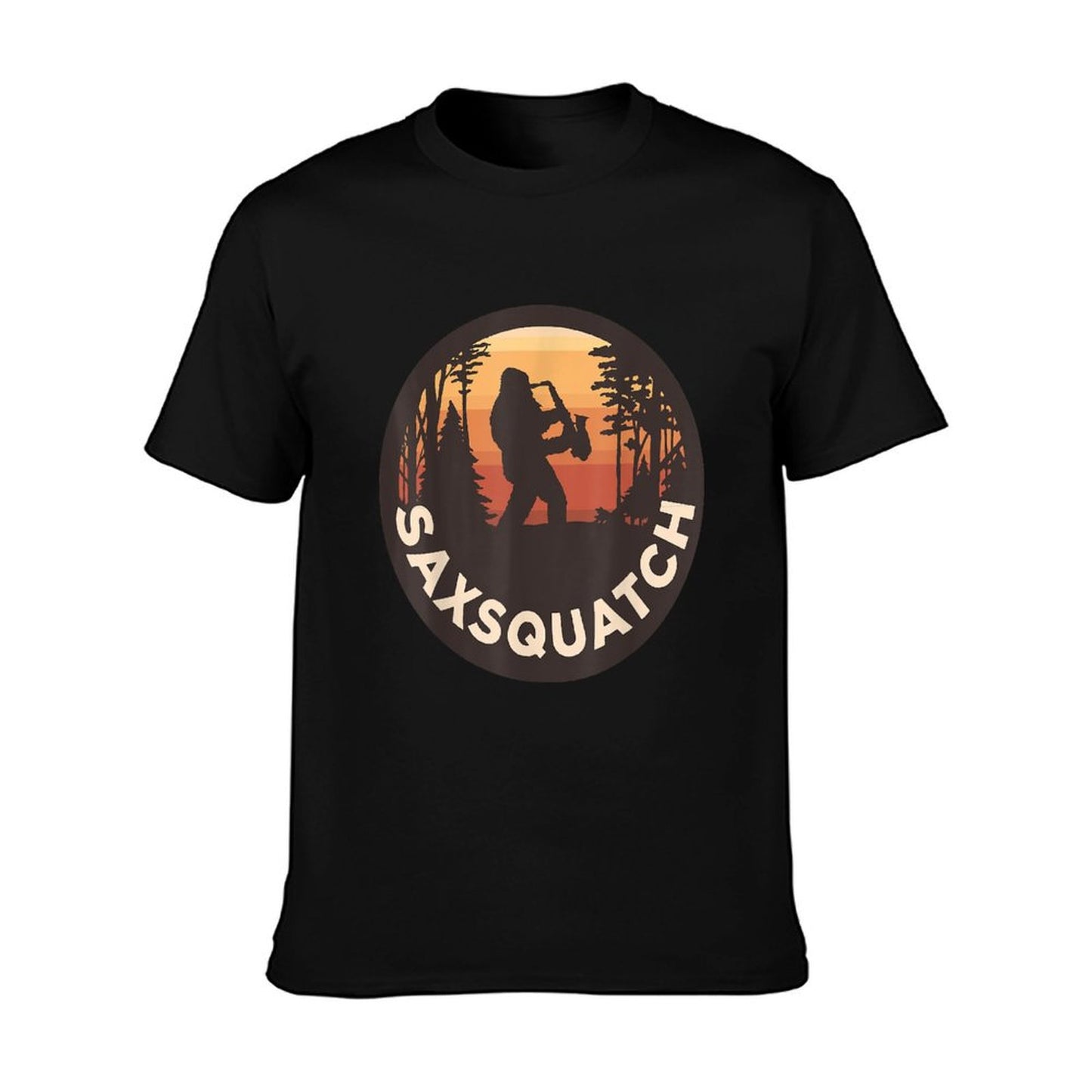 Retro Vintage Sax-Squatch Yeti Bigfoot Playing Saxophone T-Shirt