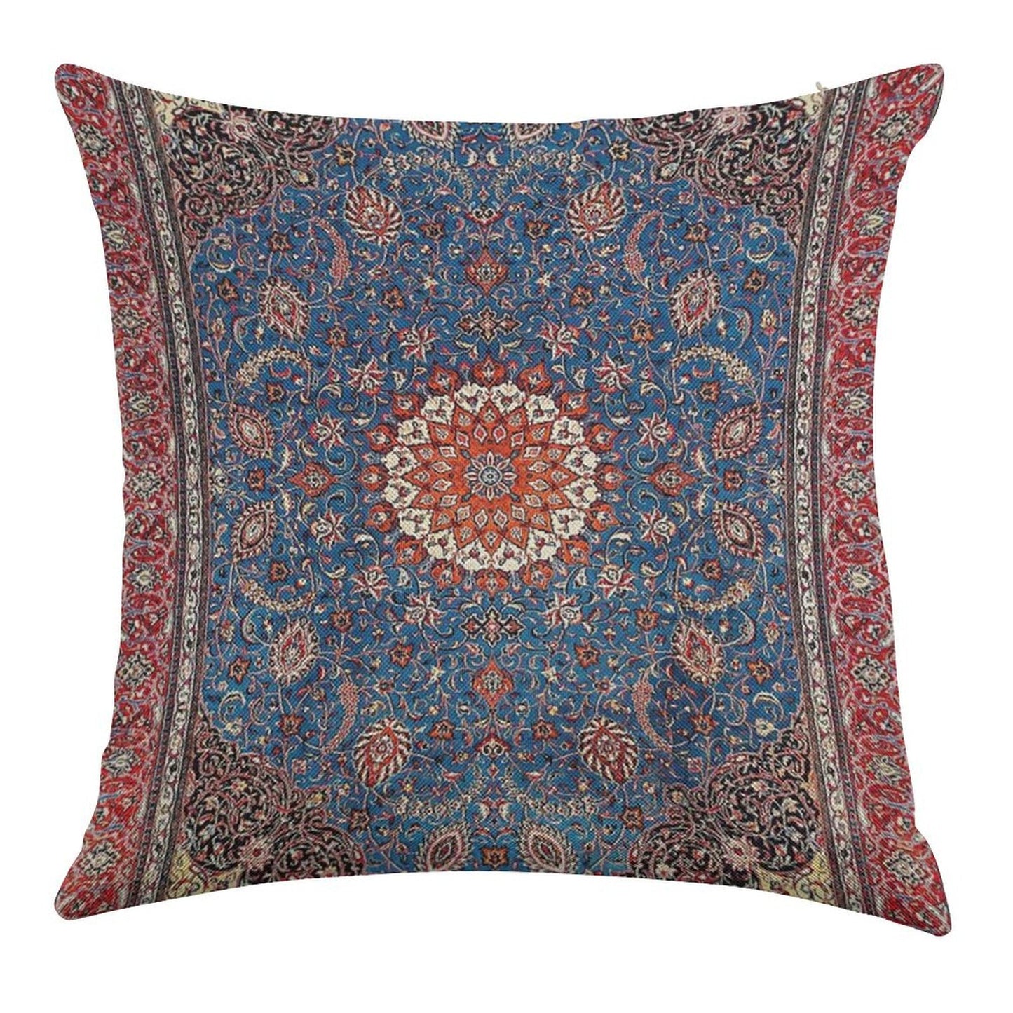 Sarouk Antique Persian Rug Print Linen Throw Pillow Cover