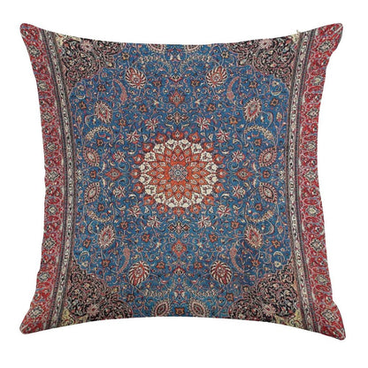Sarouk Antique Persian Rug Print Linen Throw Pillow Cover