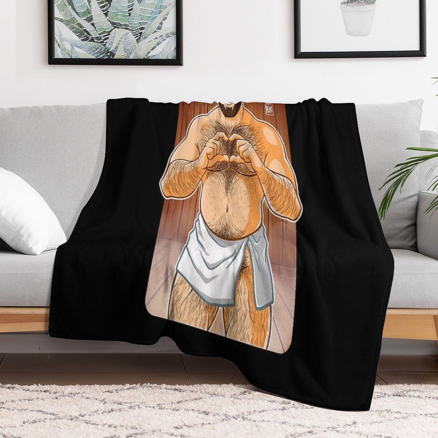 ADAM LIKES SAUNAS Throw Blanket