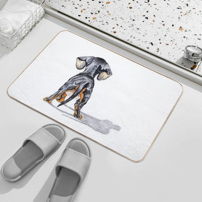 Dachshund Dog Pupy Back Bath Mat