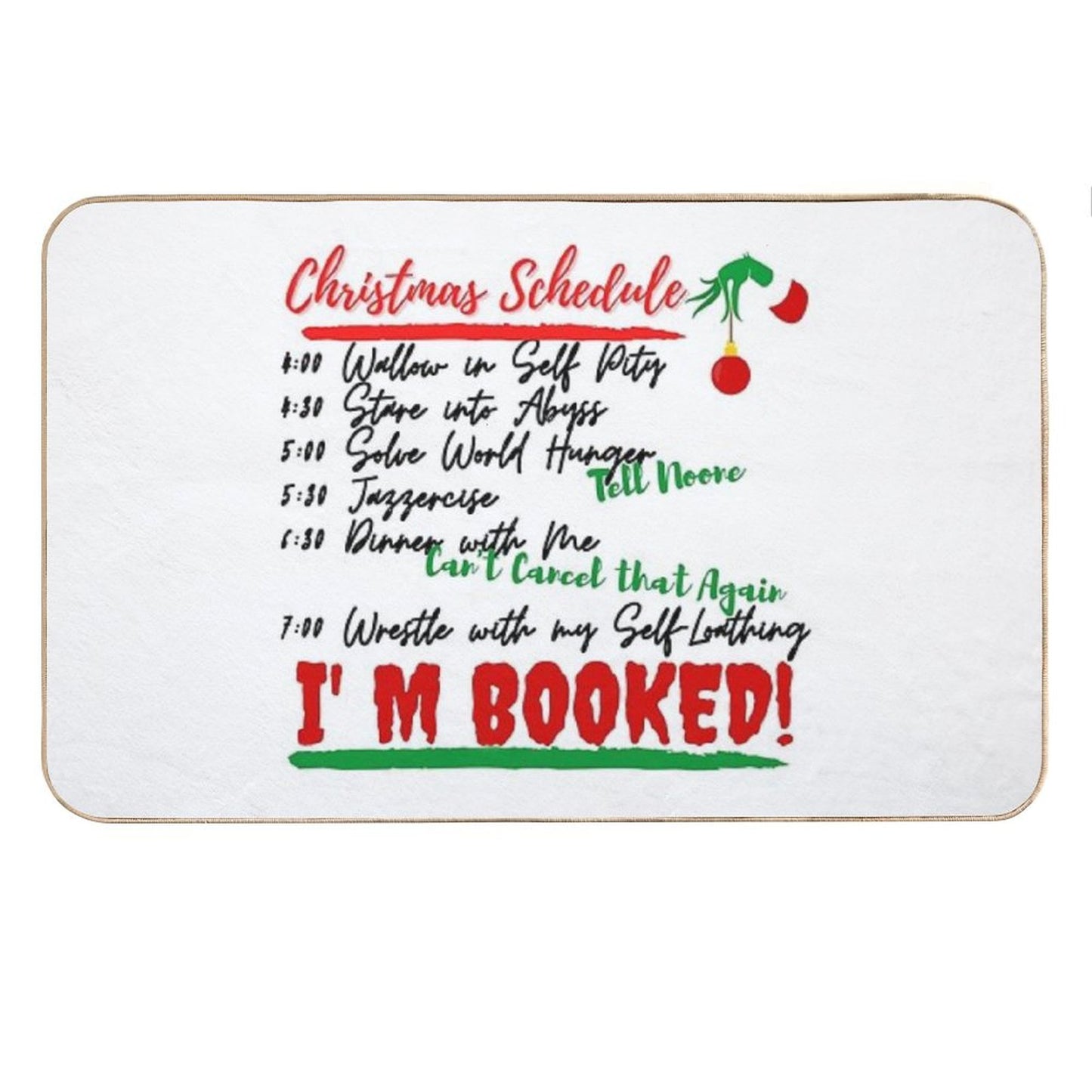 Christmas Schedule Bath Mat