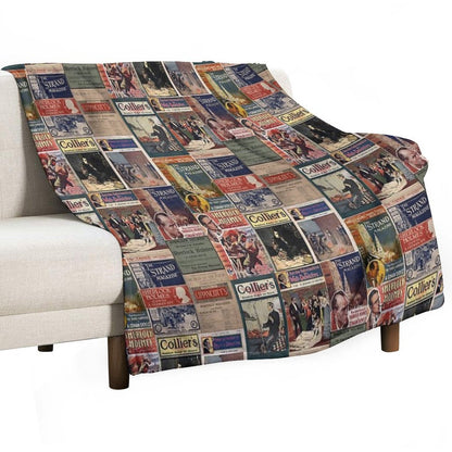 Sherlock Holmes - Vintage Magazines Throw Blanket