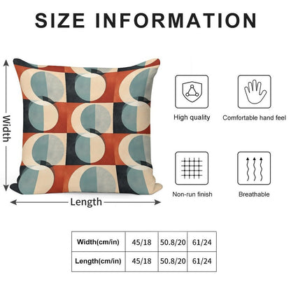 Mid Century Abstract Retro Geometric Art Soft Multiple Sizes Throw Pillow
