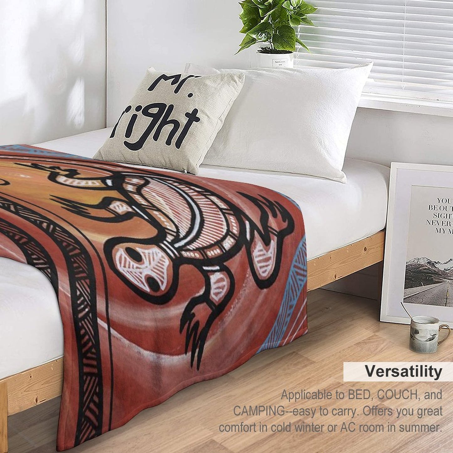 Authentic Aboriginal Art - Lizard Throw Blanket