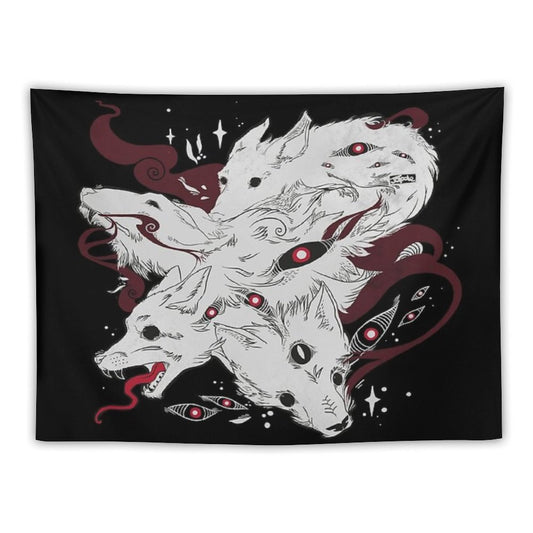 Wild Wolves With Many Eyes Tapestry