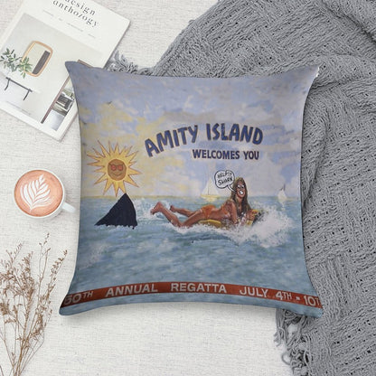 Welcome To Amity Island Soft Decorative Cover Throw Pillow