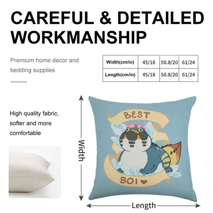 Dodogama Best Boi (MonHun World) Linen Throw Pillow Cover