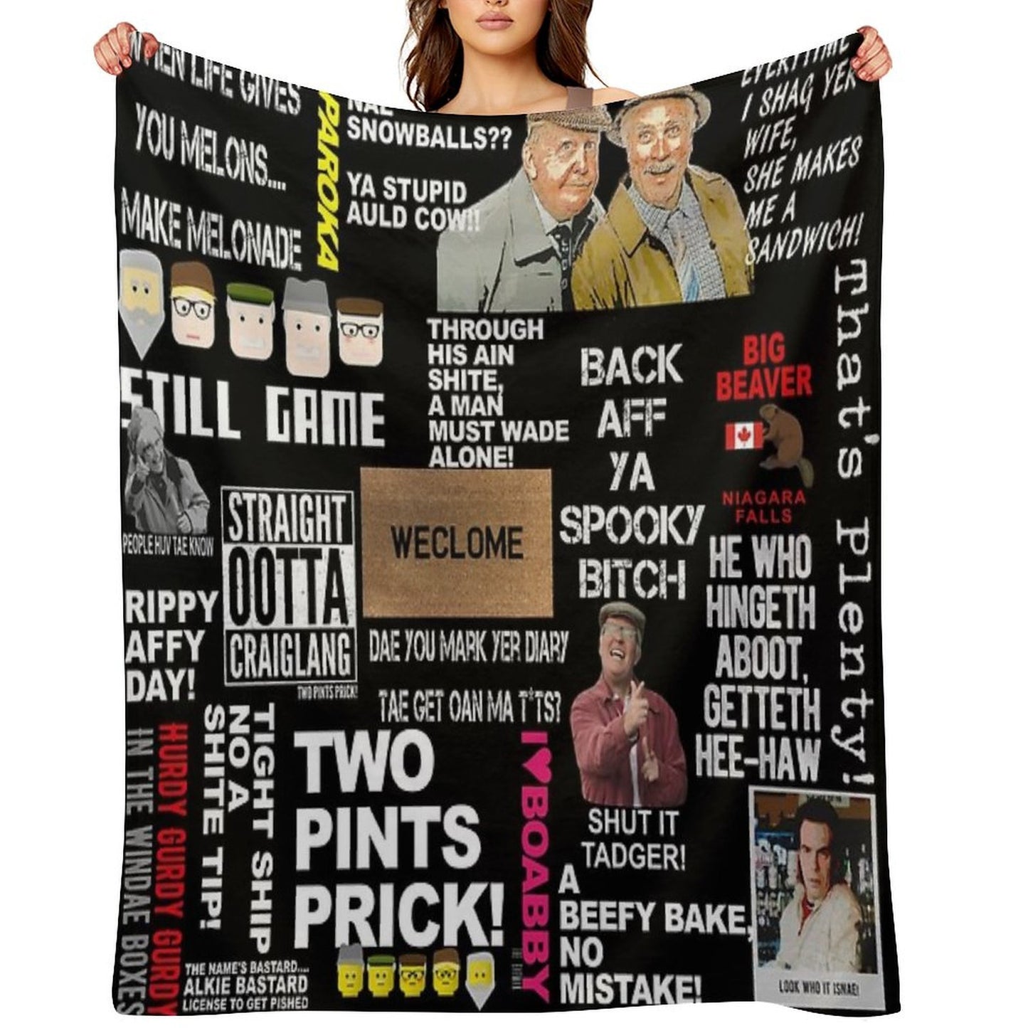 Still Game Scrap Book Throw Blanket