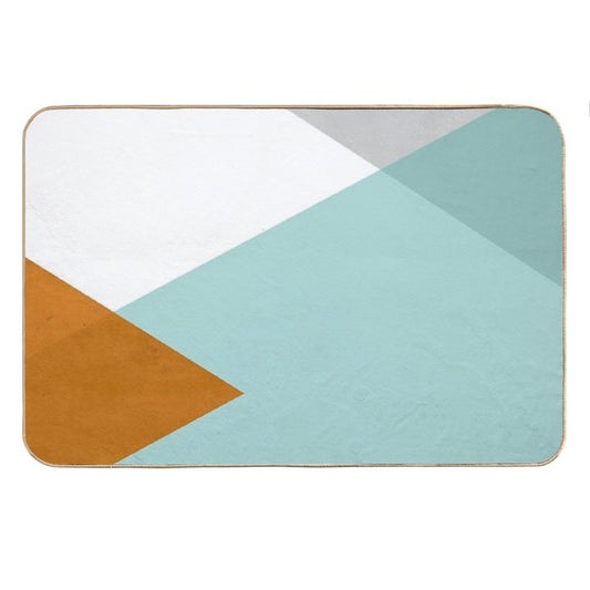 Geometrics - Aqua & Orange Concrete Bath Mat