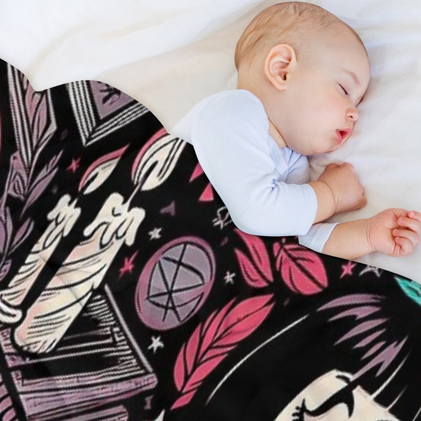 Neo-Gothic Wicca Skulls, Cats, And Ancient Spellbooks in An Intricate Pattern Throw Blanket