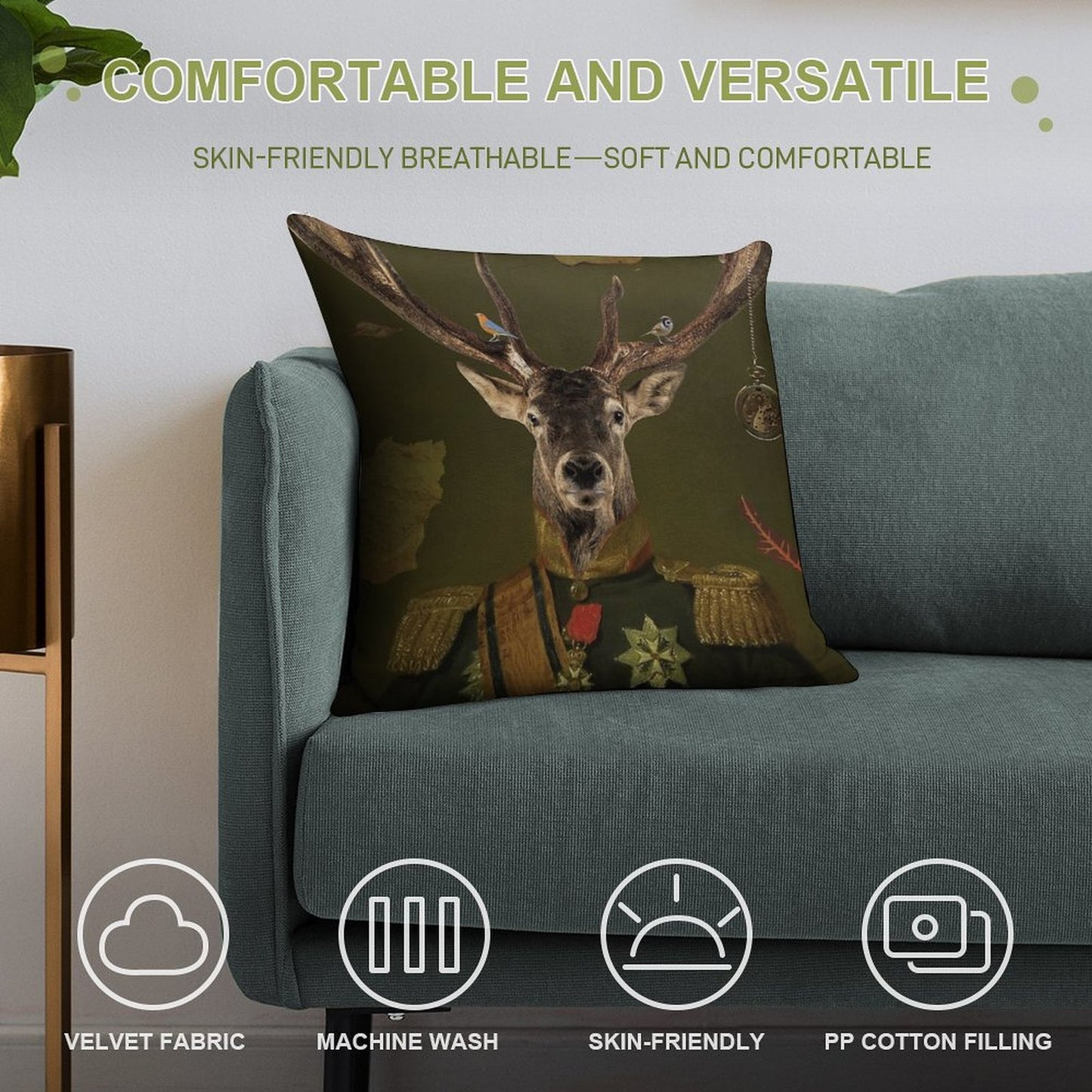 Heneral Le Cerf Soft Bedroom Essential Throw Pillow