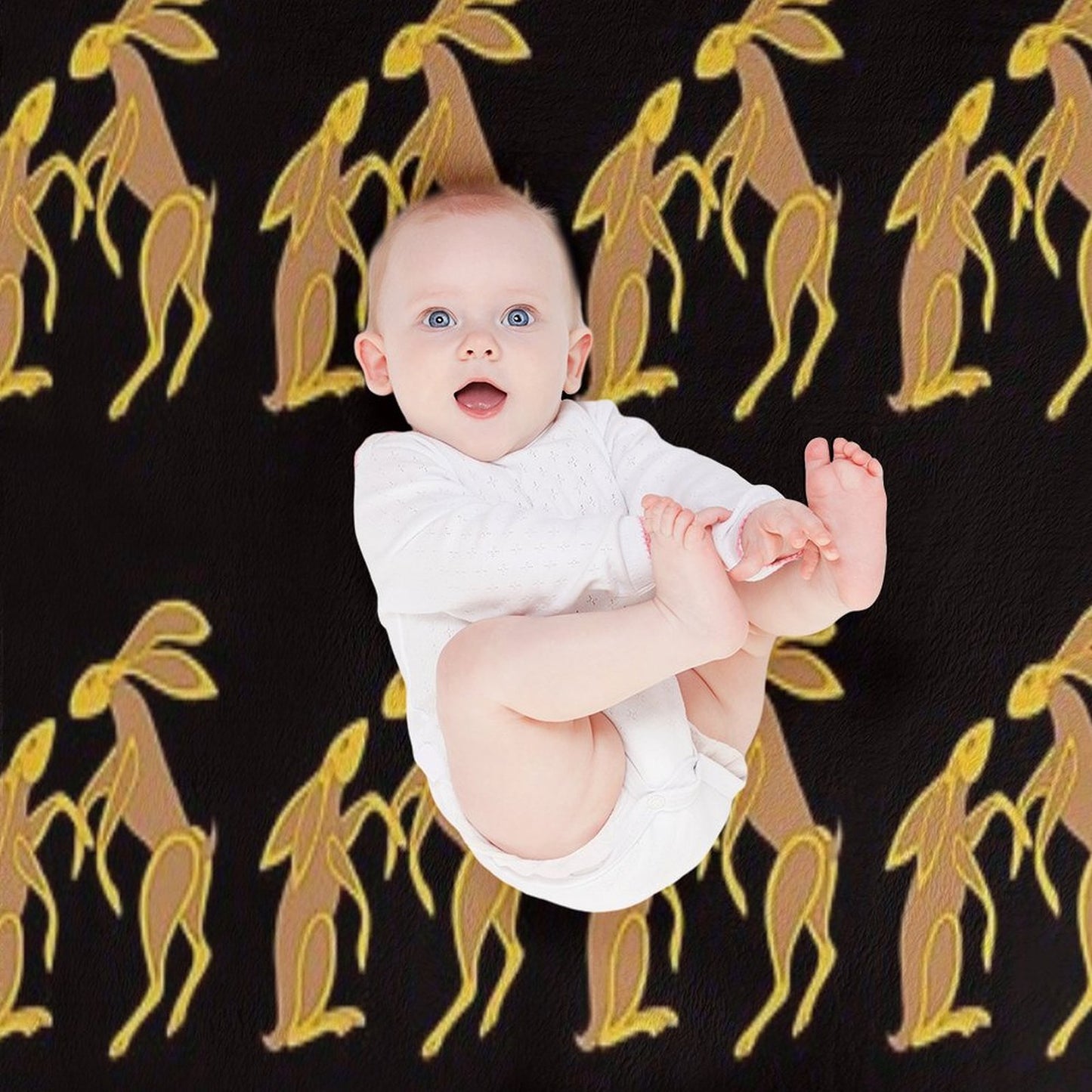 Prancing Celtic Hares Throw Blanket