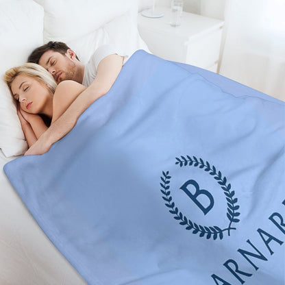 Barnard College Baby Blue Logo Throw Blanket