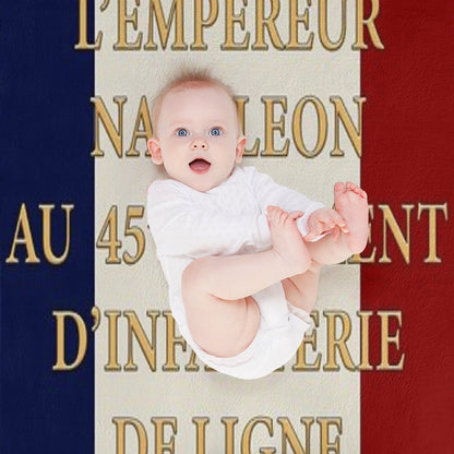Napoleonic French 45me Regimental Flag Throw Blanket