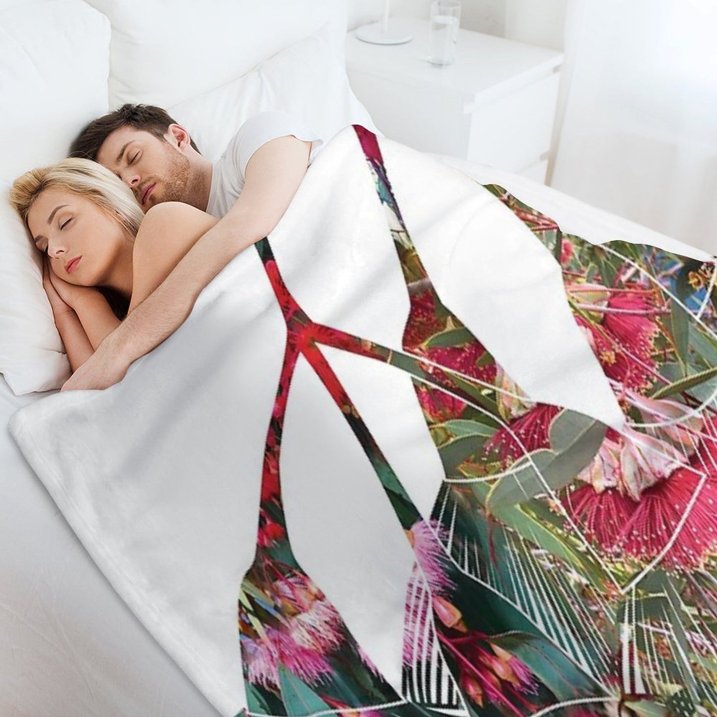 Gum Blossom Flowers Photo Collage Throw Blanket