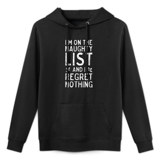 Im On The Naughty List Funny Christmas Kangaroo Pocket Hoodie