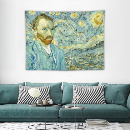 Van Gogh Self-Portrait in Starry Night Tapestry