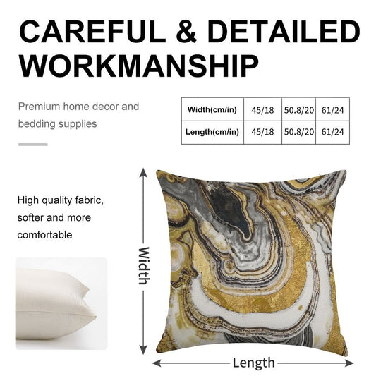 Stone Prose Gold Geode Linen Throw Pillow Cover