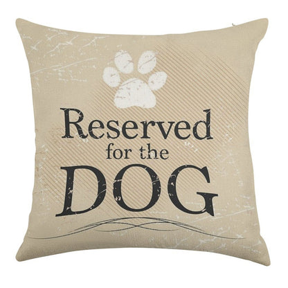 Reserved for The Dog (Tan) Linen Throw Pillow Cover