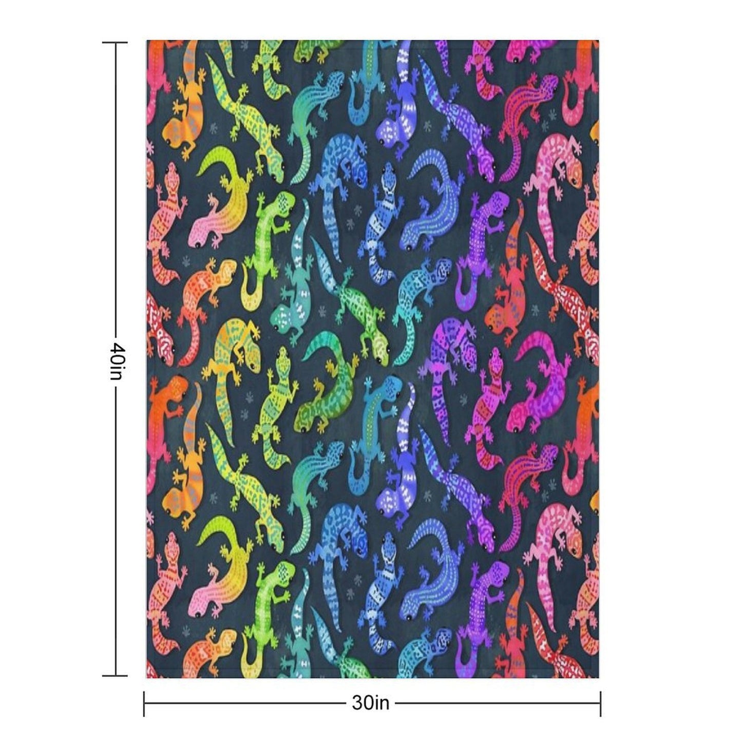 Bright Rainbow Geckos Throw Blanket