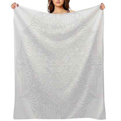 White Lace Mandala Throw Blanket