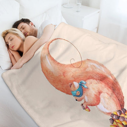 The Bandit Squirrel Throw Blanket