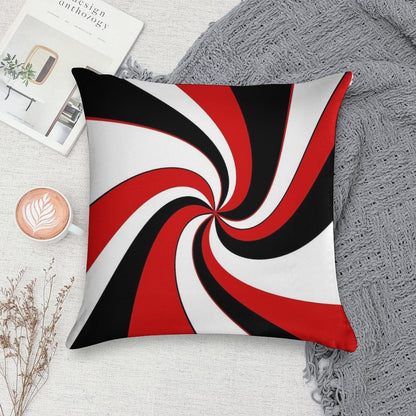 Red, Black And White Twist Design Soft Multiple Sizes Throw Pillow